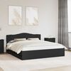 vidaXL Bed Frame with Drawer Black 200 x 200 cm Engineer Wood