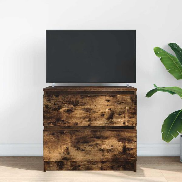 vidaXL TV Cabinet Smoked Oak 60x35x54 cm Engineered Wood