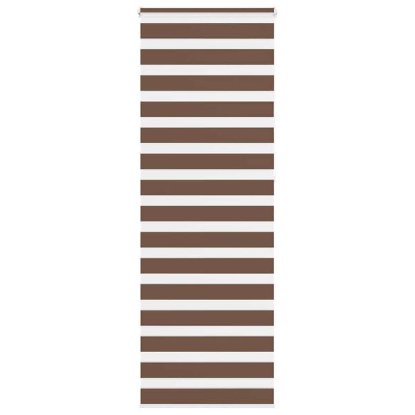 vidaXL Zebra Blind Brown 90x230 cm Fabric Width 85.9 cm Polyester