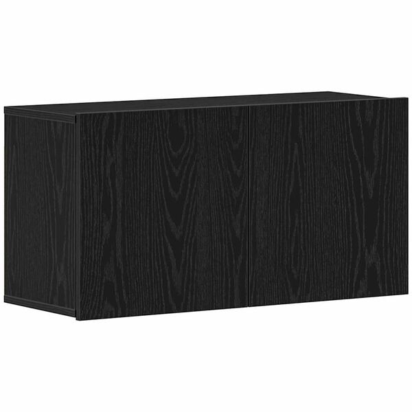 vidaXL TV Cabinet Black Oak 80x30x41 cm Engineered Wood
