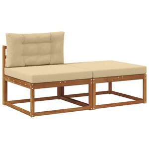 vidaXL Sectional Sofa Units with Cushion 2 Piece Natural