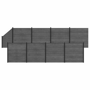 vidaXL Fence Panel 9 pcs WPC and Aluminium Grey