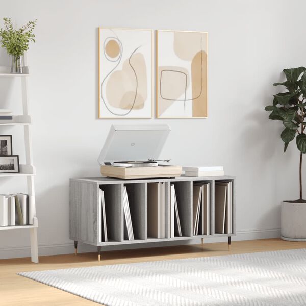 vidaXL Record Cabinet Grey Sonoma 100x38x48 cm Engineered Wood