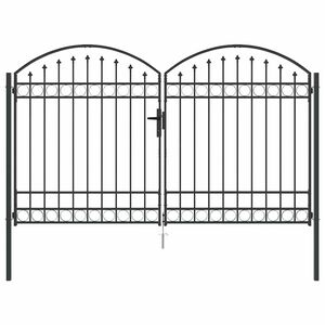 vidaXL Fence gate with Lock Grey 300 x 175 cm Steel