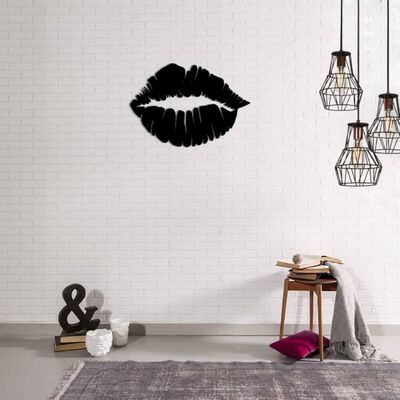 Homemania Wall Decoration Kiss 48x33 cm Steel Black