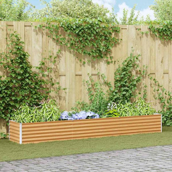 vidaXL Garden Raised Bed Light Brown 290 x 50 x 36 cm Galvanised Steel