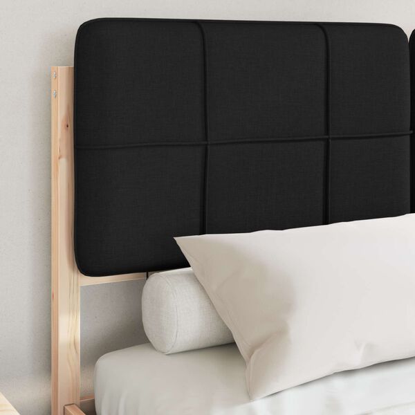vidaXL Bed Frame with Upholstered Headboard Black 135 x 190 cm