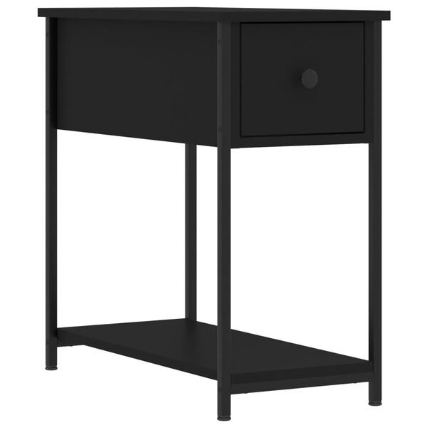 vidaXL Bedside Cabinet Black 30x60x60 cm Engineered Wood