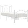 vidaXL Metal Bed Frame without Mattress with Footboard White 90x190cm