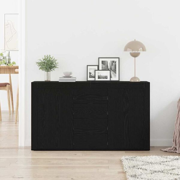 vidaXL Sideboard Black Oak 120 x 36 x 69 cm Engineered Wood