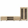 vidaXL TV Cabinet Set with Drawer with Door Sonoma Oak Engineered Wood