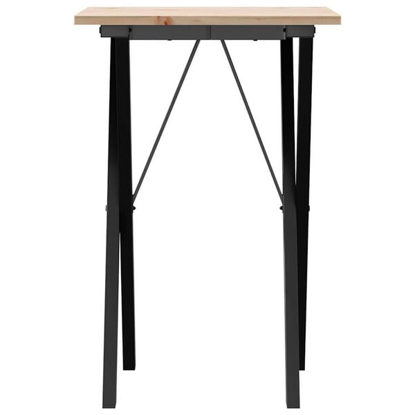 vidaXL Dining Table X-Frame 50x50x75 cm Solid Wood Pine and Steel
