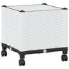 vidaXL Garden Planter with Wheels White 40 x 40 x 48 cm PP