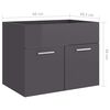 vidaXL 2 Piece Bathroom Furniture Set High Gloss Grey Engineered Wood