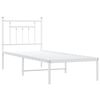 vidaXL Metal Bed Frame without Mattress with Headboard White 75x190cm