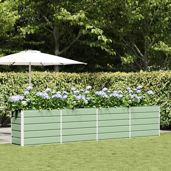 vidaXL Planter Pastel Green 385 x 50 x 77 cm Galvanised Steel