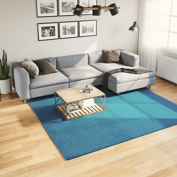 vidaXL Rug OVIEDO Short Pile Turquoise 240x240 cm