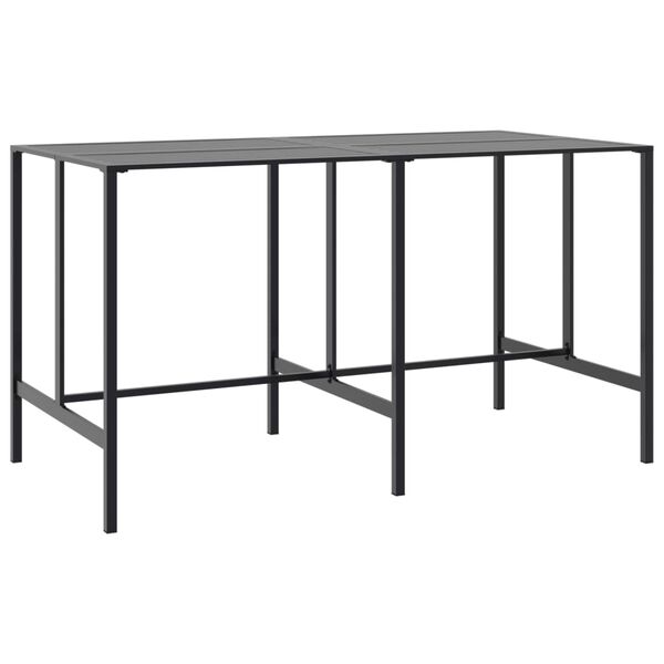 vidaXL Bar Table Black 200x100x110 cm Powder-coated Steel