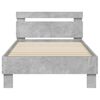 vidaXL Bed Frame without Mattress with LED Lights Concrete Grey 90x190 cm Single