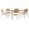 vidaXL Garden Dining Set 7 pcs Solid Acacia Wood and Stainless Steel
