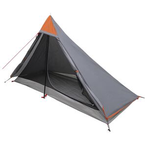 vidaXL Backpacking Tent 222 x 85 x 125 cm Grey and Orange