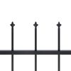 vidaXL Garden Fence with Spear Top Steel 1248x120 cm Black