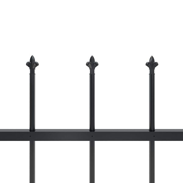 vidaXL Garden Fence with Spear Top Steel 1248x120 cm Black