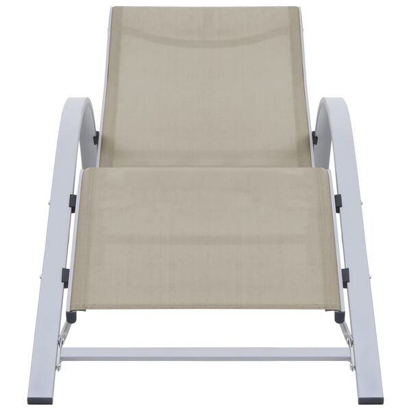 vidaXL Sunlounger Textilene and Aluminium Cream
