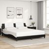 vidaXL Bed Frame with LED without Mattress "Zadar" Black and White 180x200 cm