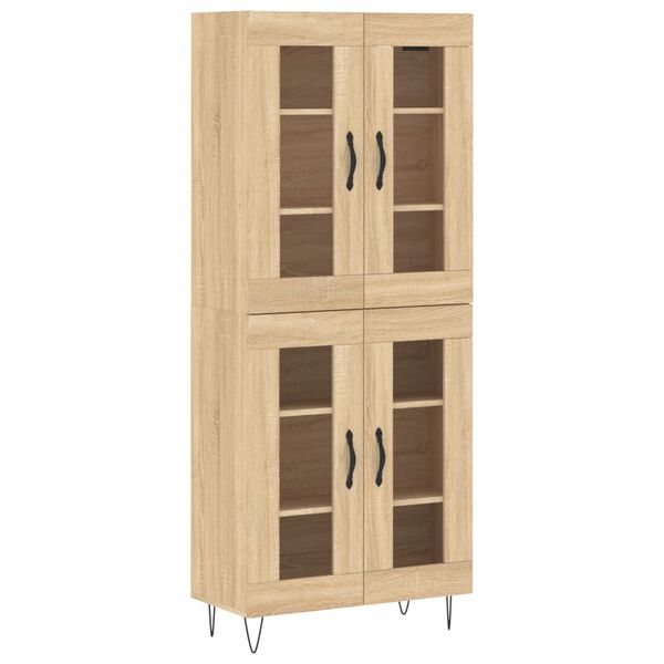 vidaXL Highboard Sonoma Oak 69.5x34x180 cm Engineered Wood
