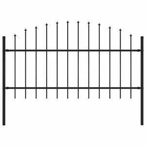 vidaXL Garden Fence Woerden with Spear Top Steel 170x125 cm Black