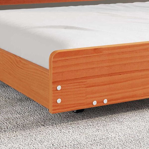 vidaXL Bed Frame Wax Brown 75 x 190 cm Solid Pine Wood