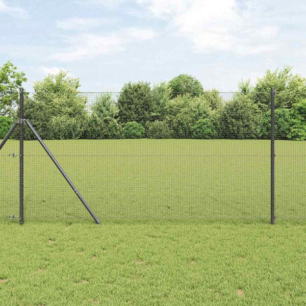 vidaXL Fence Post Grey 10 x 1 m (16 x 16 mm mesh) Steel