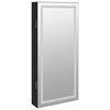 vidaXL Mirror Jewellery Cabinet with LED Lights Wall Mounted Black