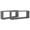 vidaXL Wall Cube Shelf 2 pcs High Gloss Grey 60x15x23 cm Engineered Wood