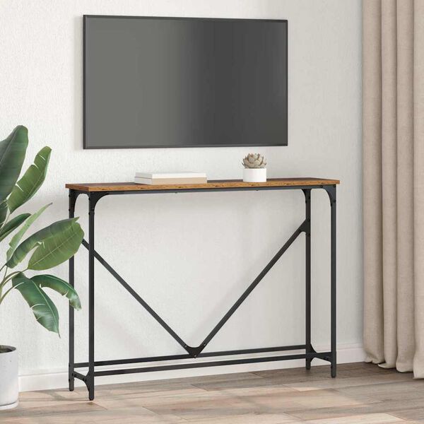 vidaXL Console Table Manual Old Wood 102 x 23 x 75 cm Engineered Wood