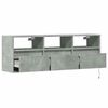vidaXL TV Wall Cabinet with LED Lights Concrete Grey 130x31x45 cm