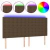 vidaXL LED Headboard Dark Brown 160x5x118/128 cm Fabric