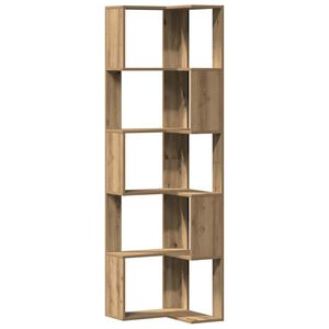 vidaXL Corner Bookcase 5-Tier Artisian Oak 50x50x179 cm Engineered Wood