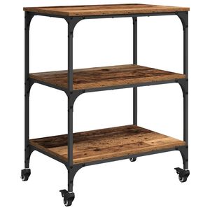 vidaXL Kitchen Trolley Old Wood 60 x 41 x 76 cm Engineered Wood