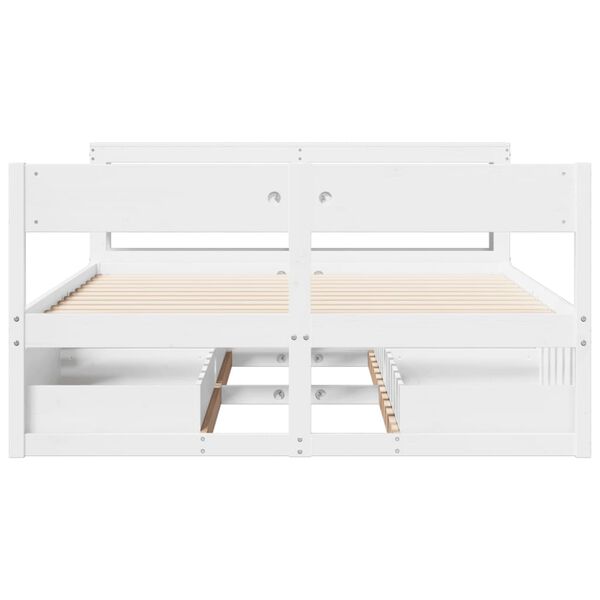 vidaXL Bed Frame without Mattress White 160x200 cm Solid Wood Pine
