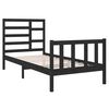 vidaXL Bed Frame without Mattress Black Solid Wood 75x190 cm Small Single