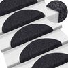 vidaXL Stair Mats Self-adhesive 30 pcs 56x17x3 cm Black Half Round