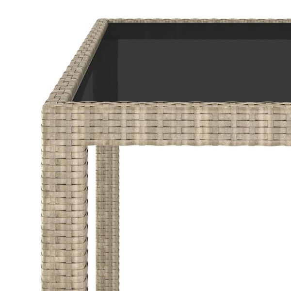 vidaXL Garden Table Beige 90x90x75 cm Poly Rattan