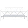 vidaXL Metal Bed Frame without Mattress with Footboard White 160x200cm