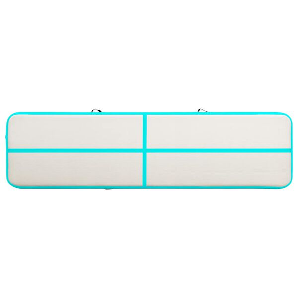 vidaXL Inflatable Gymnastics Mat with Pump 800x100x20 cm PVC Green