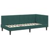 vidaXL Corner Bed Frame Dark Green 90 cm x 190 cm Velvet