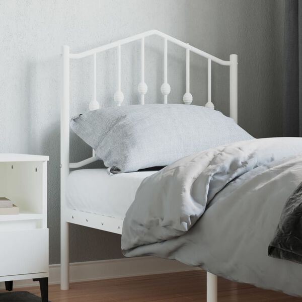 vidaXL Metal Headboard White 75 cm