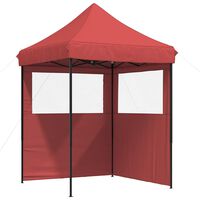 vidaXL Foldable Party Tent Pop-Up with 2 Sidewalls Burgundy