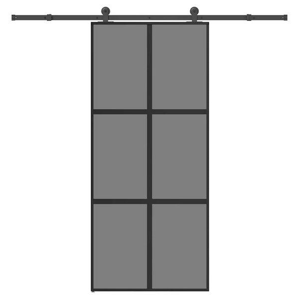 vidaXL Sliding Door with Hardware Set 90x205 cm Tempered Glass&Aluminium